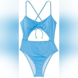 M L XL VS Swim Ruched Cutout One Piece Swimsuit Tropical Island Getaway